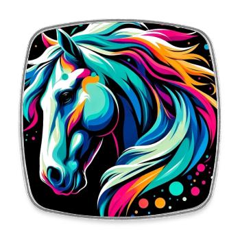 Horse - Square fridge magnet - white - Front