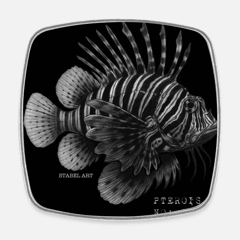 Lionfish - Pterois - Square fridge magnet - white