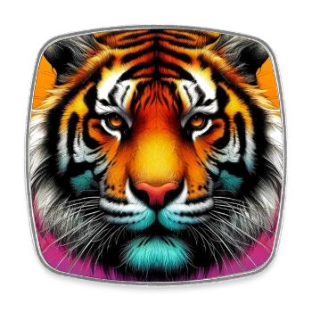 tiger - Square fridge magnet - white - Front