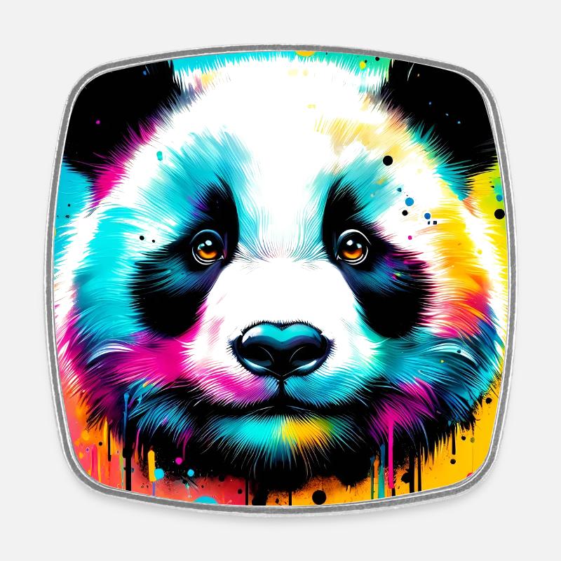 Panda - Viereckiger Kühlschrankmagnet - Weiß