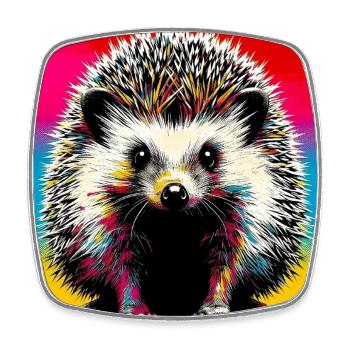 Igel - Viereckiger Kühlschrankmagnet - Weiß - Vorne