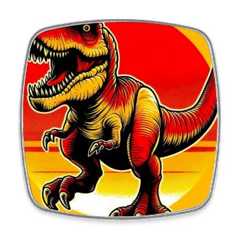 dinosaure - Magnet carré - blanc - Devant