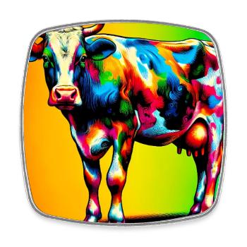 cow - Square fridge magnet - white - Front