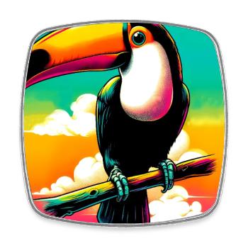 toucan - Square fridge magnet - white - Front
