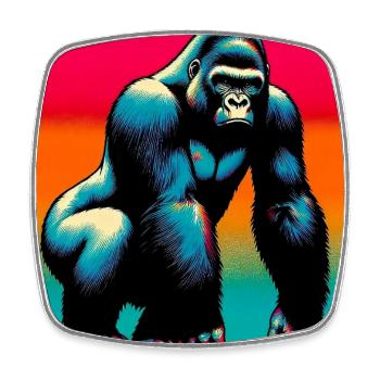 gorilla - Square fridge magnet - white - Front