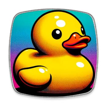 Caneton Canard Canard Canard - Magnet carré - blanc - Devant