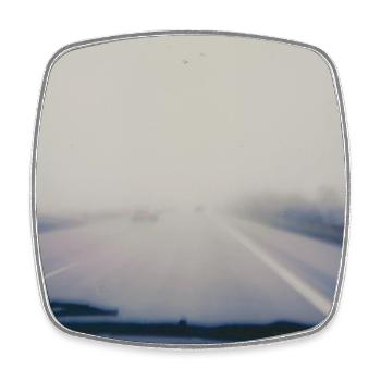 Travelling in grey - Square fridge magnet - white - Front