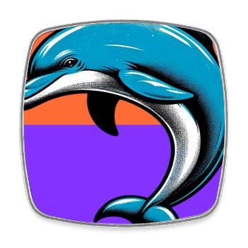 Delfin - Viereckiger Kühlschrankmagnet - Weiß - Vorne