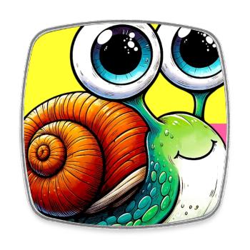Snail - Square fridge magnet - white - Front