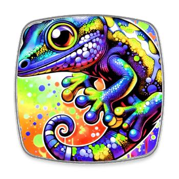 Gecko - Square fridge magnet - white - Front