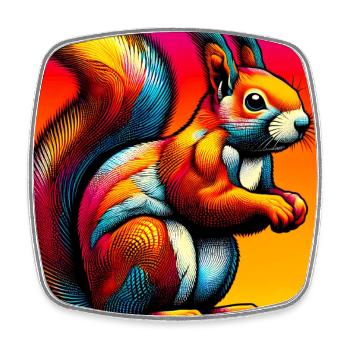 squirrel - Square fridge magnet - white - Front