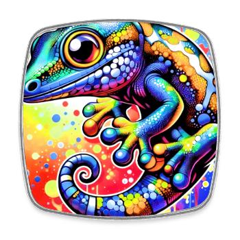Gecko - Square fridge magnet - white - Front