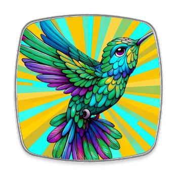 colibri - Magnet carré - blanc - Devant