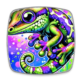 Gecko - Square fridge magnet - white - Front