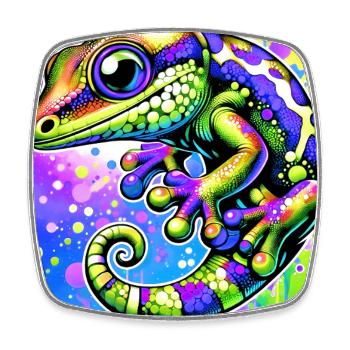 Gecko - Square fridge magnet - white - Front