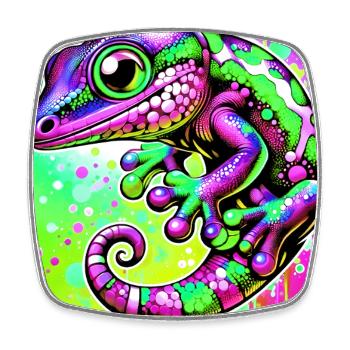 Gecko - Square fridge magnet - white - Front