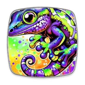 Gecko - Square fridge magnet - white - Front