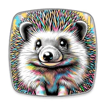 Igel - Viereckiger Kühlschrankmagnet - Weiß - Vorne