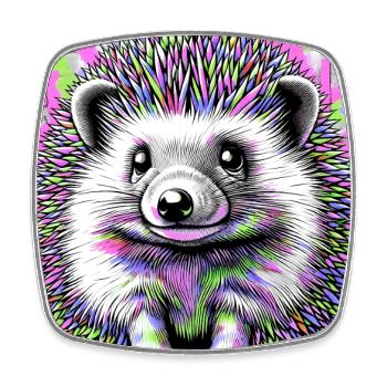 Igel - Viereckiger Kühlschrankmagnet - Weiß - Vorne