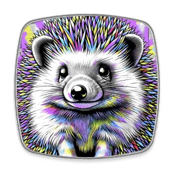 hedgehog - Square fridge magnet - white - Front