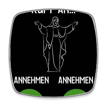 Jesus ruft an - Viereckiger Kühlschrankmagnet - Weiß - Vorne