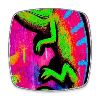 chameleon - Square fridge magnet - white - Front