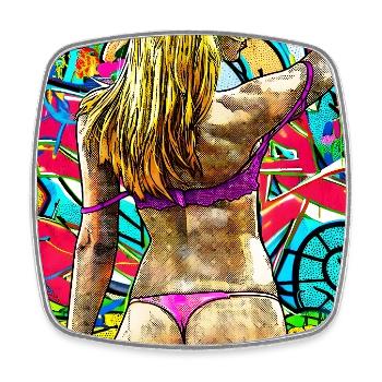 T-shirt Urban Venus - Magnet carré - blanc - Devant