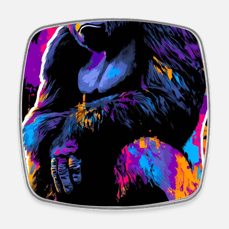 gorilla - Square fridge magnet - white