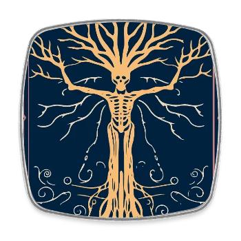 T-shirt Mystic Willow Wish Tarot - Esthétique sombre - Magnet carré - blanc - Devant