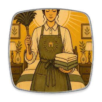 Gouvernante | Tarot domestique - Magnet carré - blanc - Devant