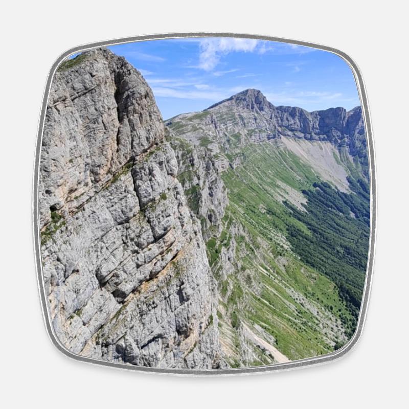 Chaîne du Balcon Est du Vercors - Square fridge magnet - white