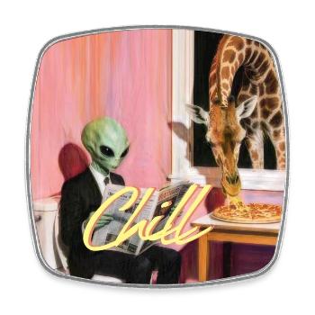 Extraterrestre Chill Surréaliste - Magnet carré - blanc - Devant