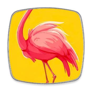 flamingo - Square fridge magnet - white - Front