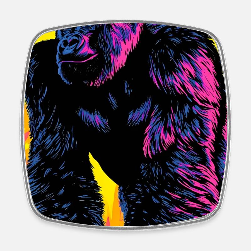 gorilla - Square fridge magnet - white