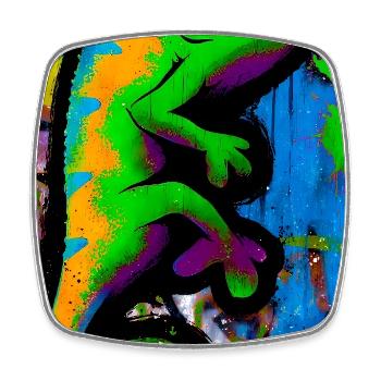 chameleon - Square fridge magnet - white - Front