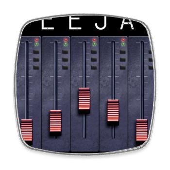 Deejay Operator Fader Design - Square fridge magnet - white - Front