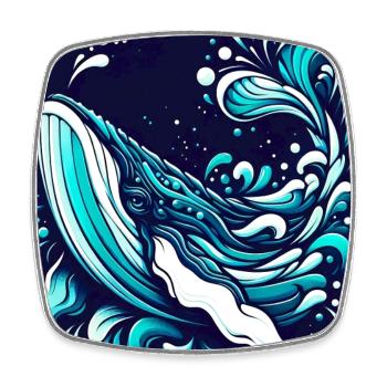 Baleine - Magnet carré - blanc - Devant