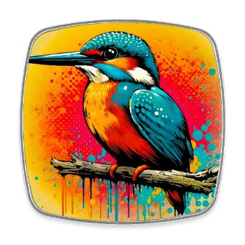 Eisvogel - Viereckiger Kühlschrankmagnet - Weiß - Vorne