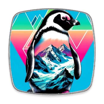 pingouin - Magnet carré - blanc - Devant