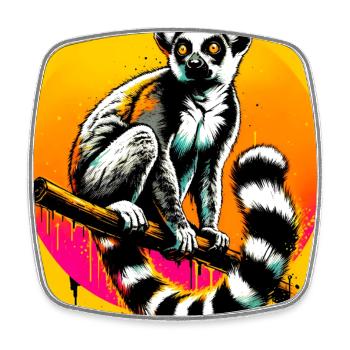 Lemur - Square fridge magnet - white - Front