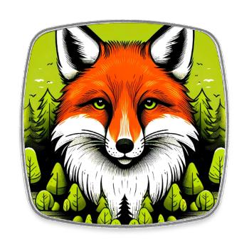 Fuchs - Viereckiger Kühlschrankmagnet - Weiß - Vorne