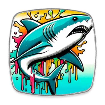 Shark - Square fridge magnet - white - Front