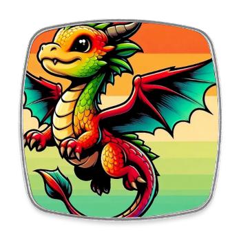 dragon - Square fridge magnet - white - Front