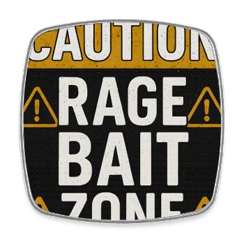 Achtung Rage Zone, lustiger sarkastischer Spruch - Viereckiger Kühlschrankmagnet - Weiß - Vorne