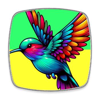 colibri - Magnet carré - blanc - Devant