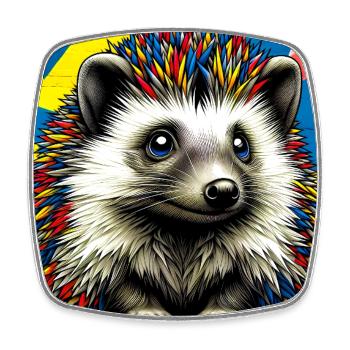 hedgehog - Square fridge magnet - white - Front