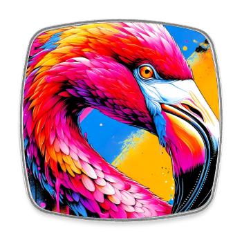 flamingo - Square fridge magnet - white - Front
