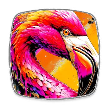 flamingo - Square fridge magnet - white - Front