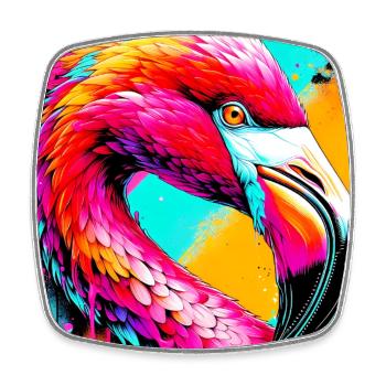 flamingo - Square fridge magnet - white - Front