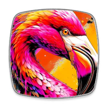 flamingo - Square fridge magnet - white - Front